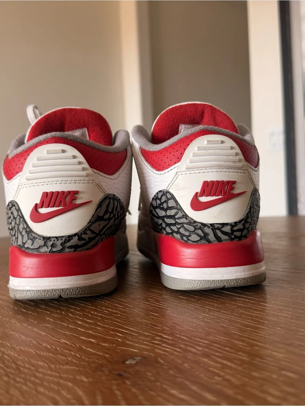 Nike Kids White, Red & Gray Retro Basketball Sneakers